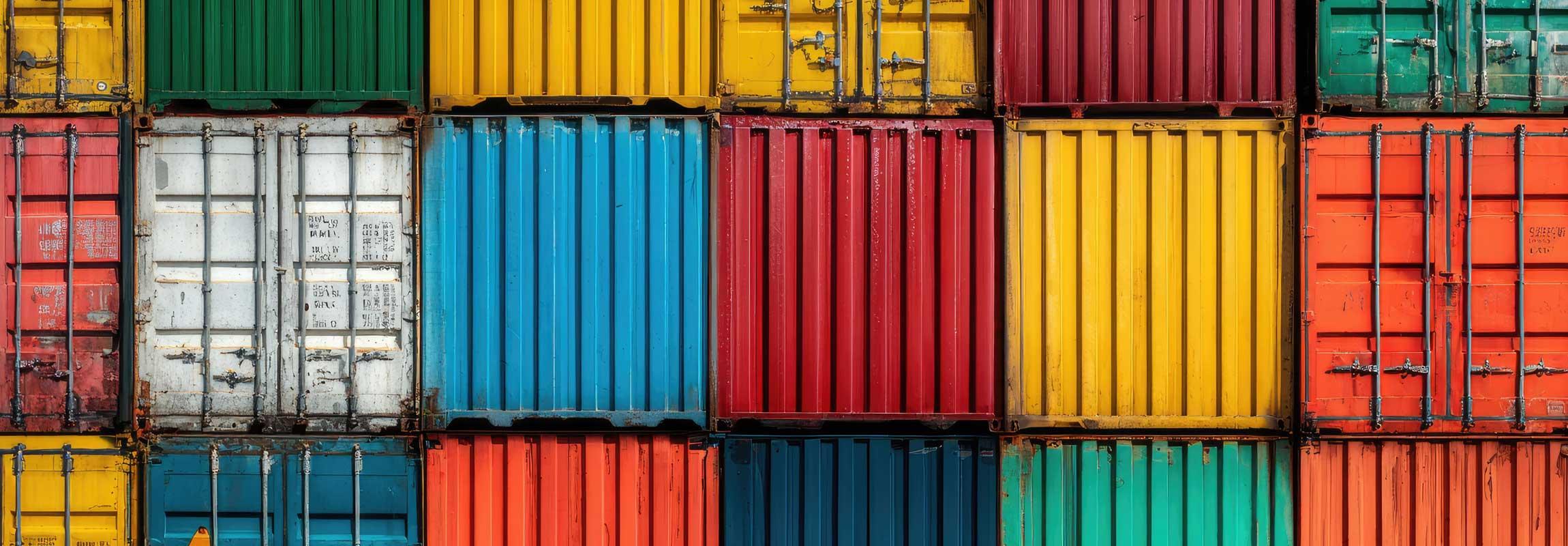 colorful stacked shipping containers